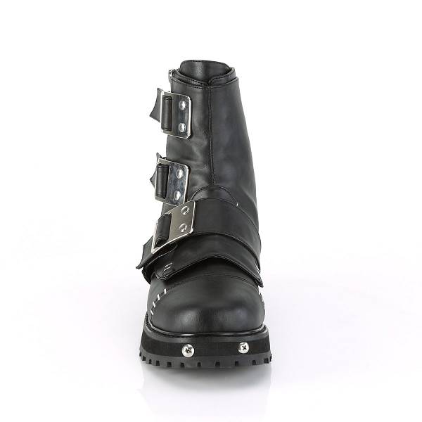 Demonia Men's Valor-150 Mid Calf Combat Boots - Black Vegan Leather D6102-85US Clearance